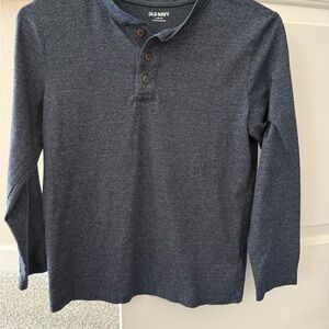 Old Navy Heathered Navy Henley Top